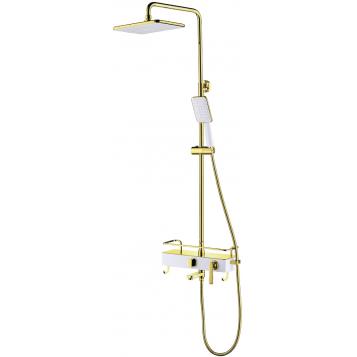Lemark MISTA  LM6462WG душевая система для ванны, белый/золото