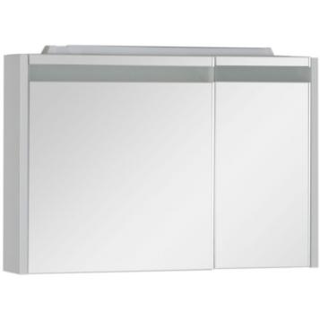 Зеркальный шкаф со светильником Aquanet Лайн 90 левый, белый